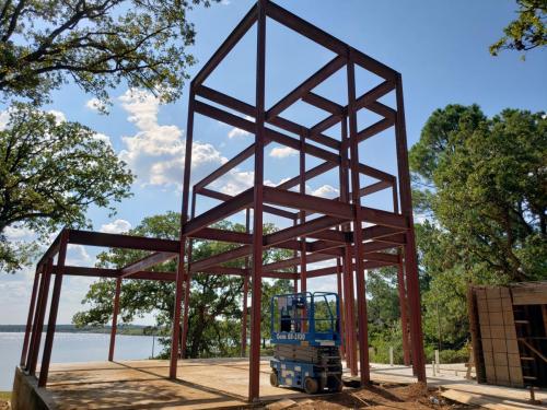 construction-process-stages-steel-framing-steel-erection-two-story