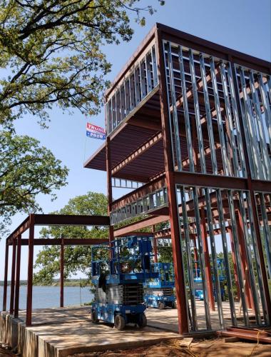 construction-process-stages-steel-framing-steel-erection-two-story